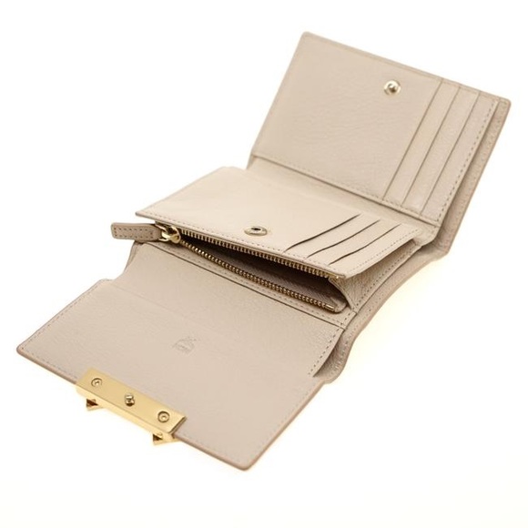 MCM Trifold Milano Leather Stud Wallet Cardholder with Coin Purse - Picture 4 of 16